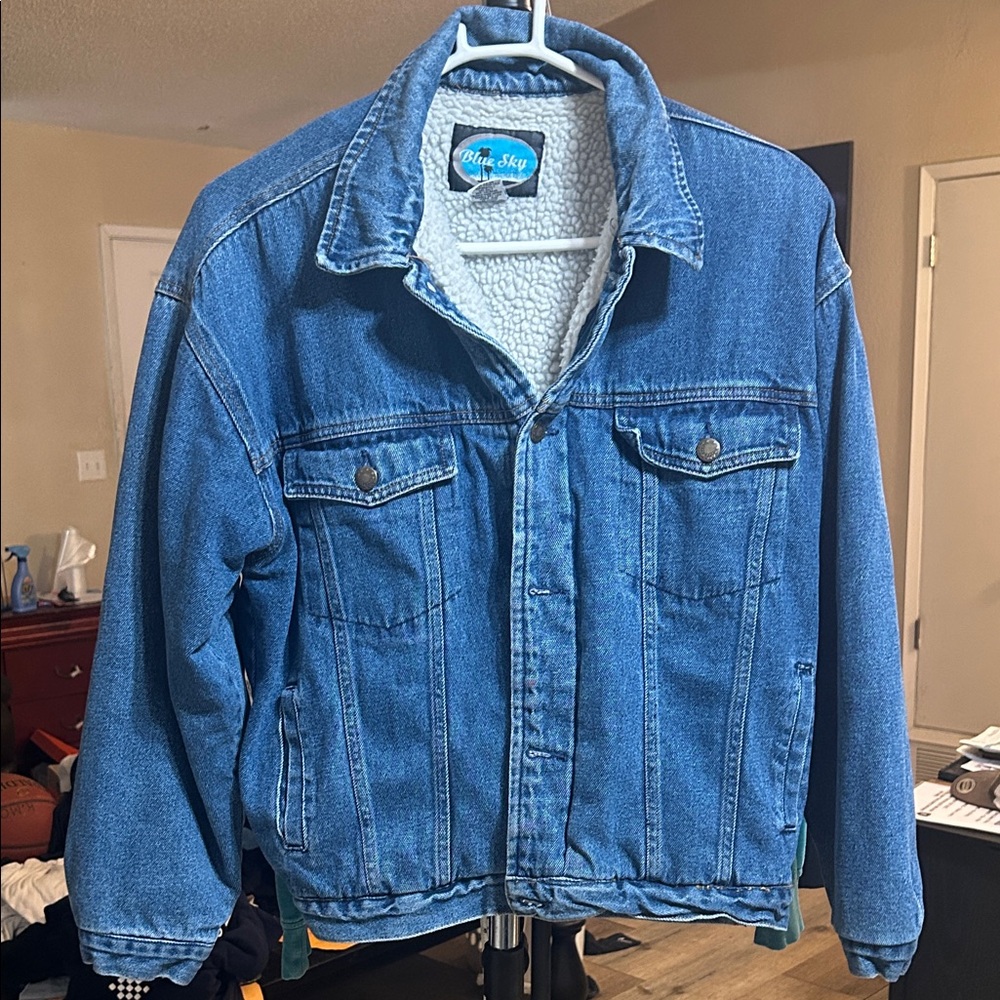 Blue Sky Girls Classic Blue Sherpa-Lined Jacket